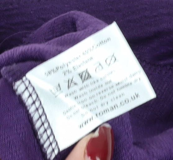 Roman Women's Purple Knit Dress Size 10