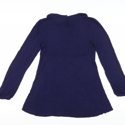 Topshop Women's Blue Collared Tunic Blouse Size 12