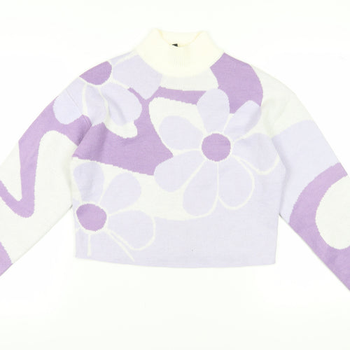 H&M Women's Multicoloured High Neck Pullover Jumper XS