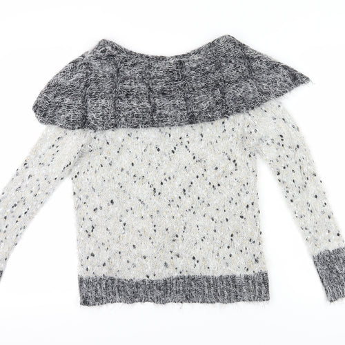 Preppy Women's Grey Pullover Knit Jumper One Size
