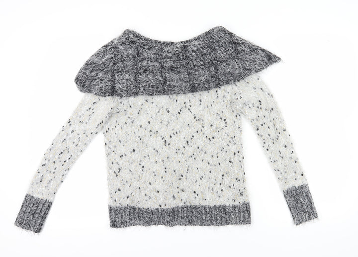 Preppy Women's Grey Pullover Knit Jumper One Size