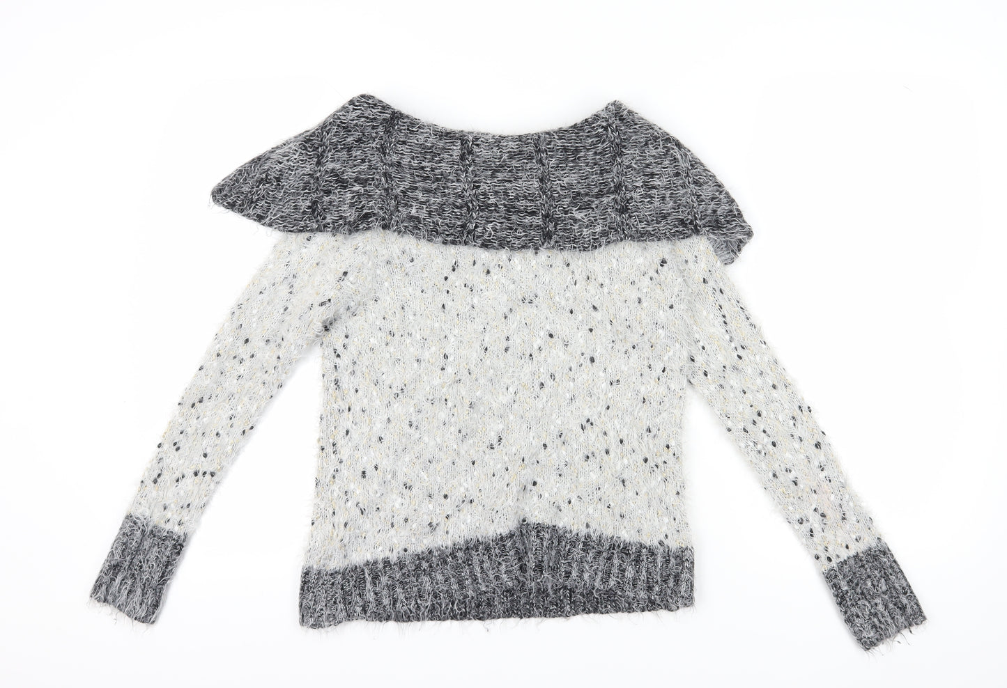 Preppy Women's Grey Pullover Knit Jumper One Size