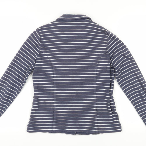 Tulchan Women's Blue Striped Jersey Button-Up Size 10