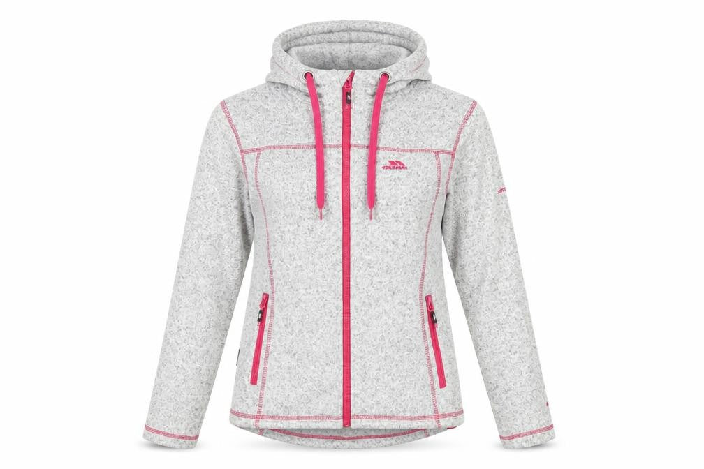 Front view of Trespass Women's Grey Full Zip Hoodie M