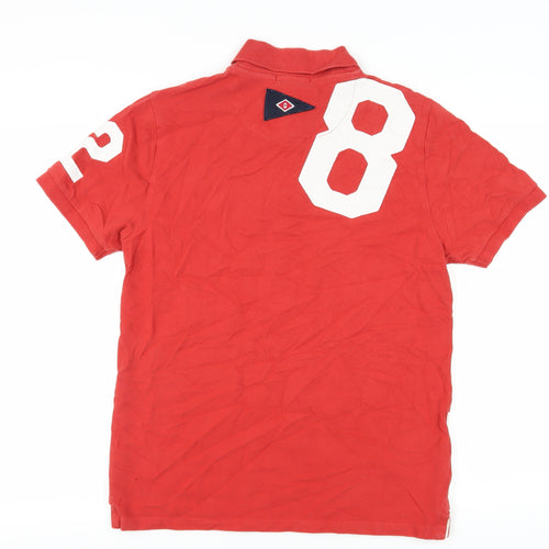 QUBA SAILS Men's Red M Polo Shirt Classic Nautical Style