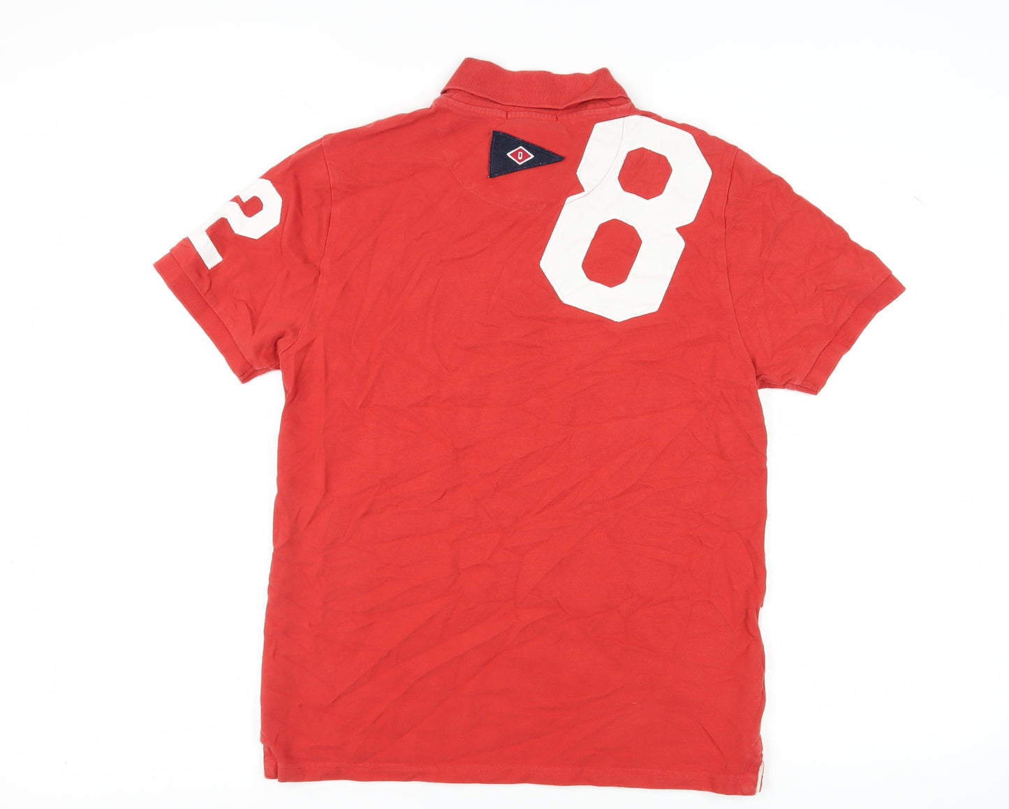 QUBA SAILS Men's Red M Polo Shirt Classic Nautical Style