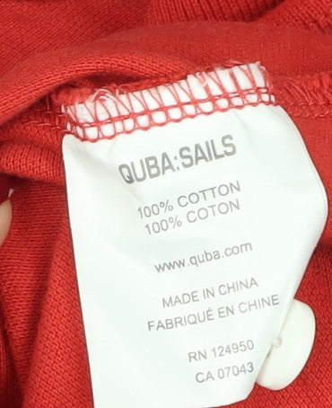 QUBA SAILS Men's Red M Polo Shirt Classic Nautical Style