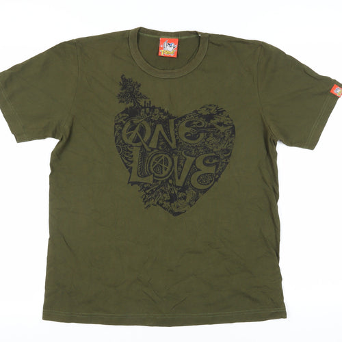 T-Street Unisex Green Short Sleeve T-Shirt L