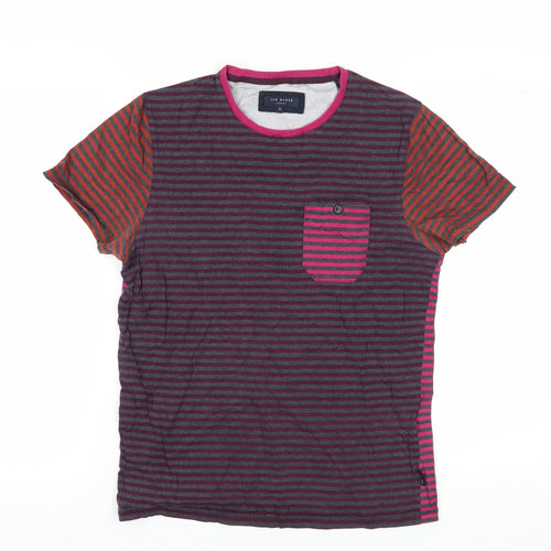 Ted Baker Men's Multicoloured Striped T-Shirt, Size M