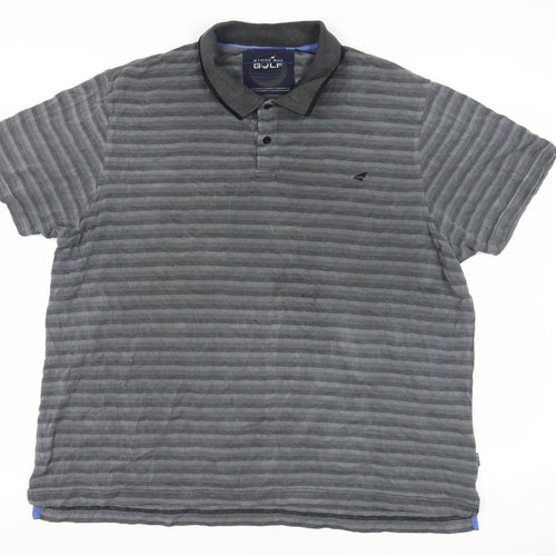 Stone Bay Men's Grey Striped Golf Polo 2XL