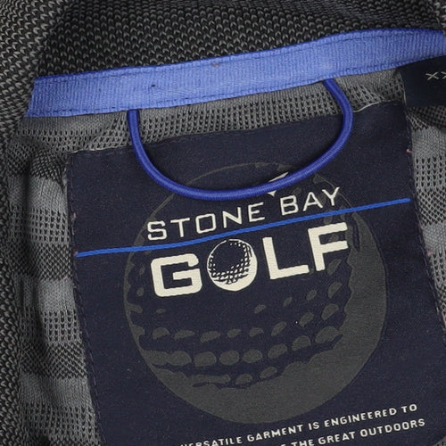 Stone Bay Men's Grey Striped Golf Polo 2XL
