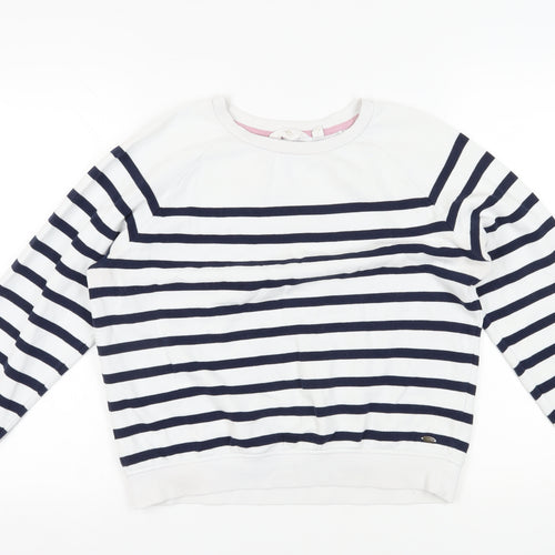 Trespass Women's White Striped Pullover Sweatshirt M