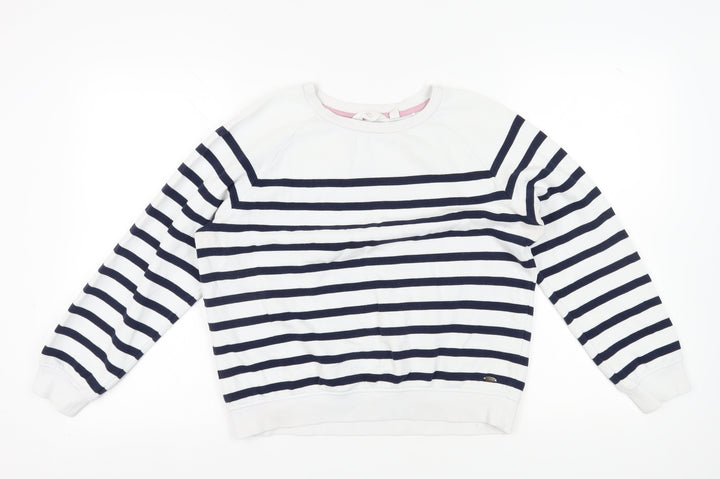Trespass Women's White Striped Pullover Sweatshirt M