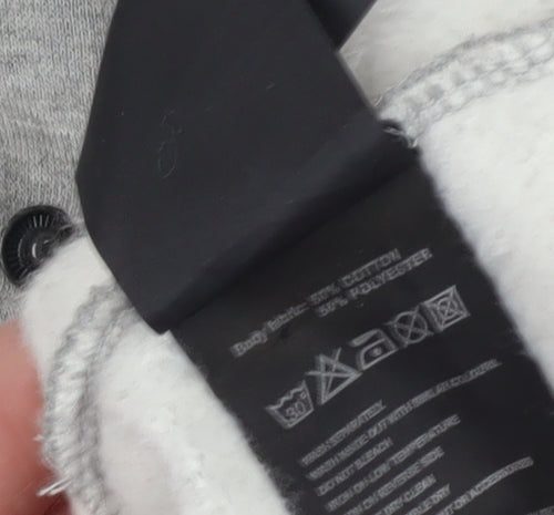 Police Men's Grey Full Zip Hoodie, M, Hooded with Logo