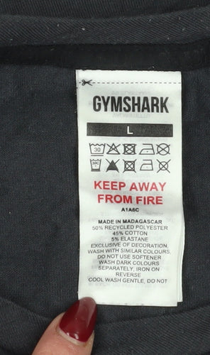 Gymshark Women's Black T-Shirt Size L for Gym & Training