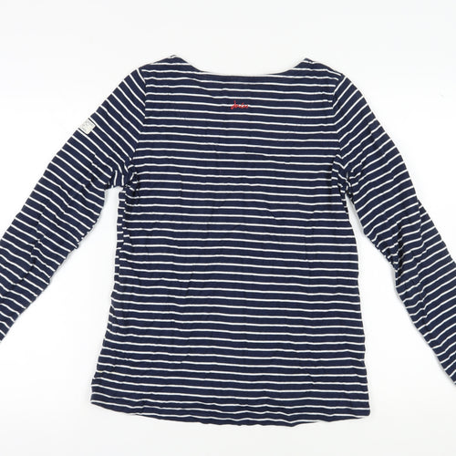 Joules Women's Blue Striped T-Shirt Size 12
