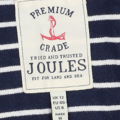 Joules Women's Blue Striped T-Shirt Size 12