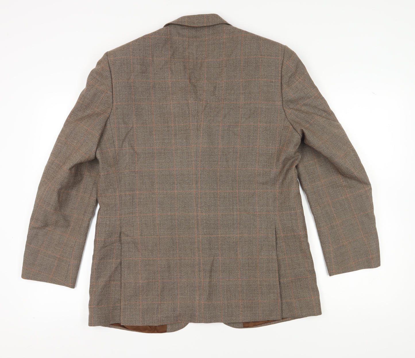Burton Men's Brown Checked Blazer, Size 42R, Regular Fit