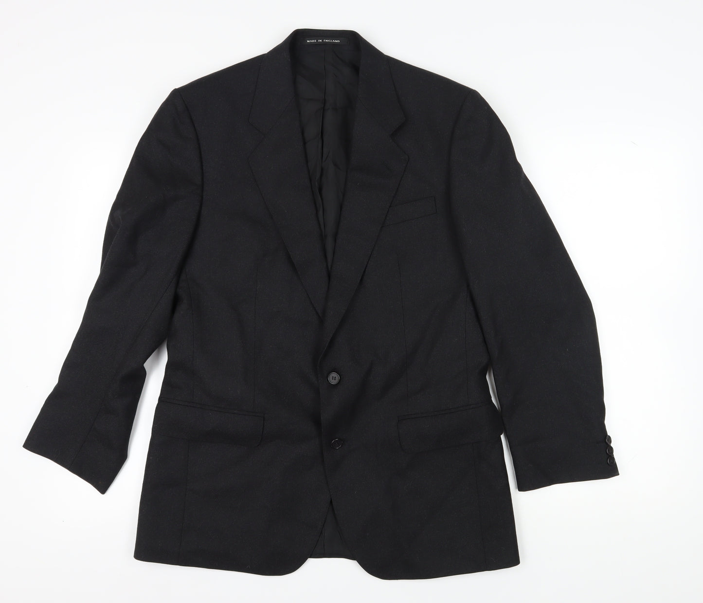 The Label Men's Black Wool Blazer, Size 40R, Formal