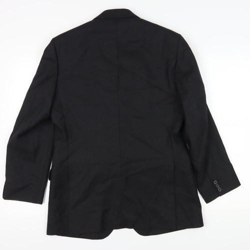 The Label Men's Black Wool Blazer, Size 40R, Formal