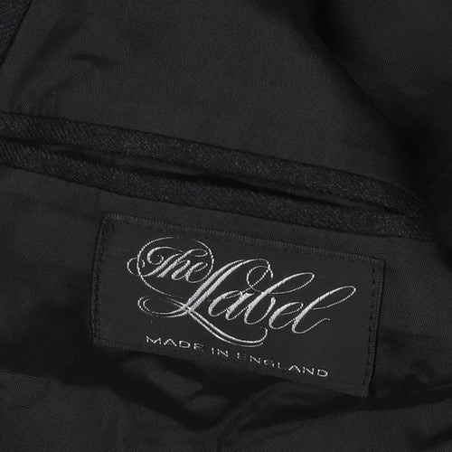 The Label Men's Black Wool Blazer, Size 40R, Formal