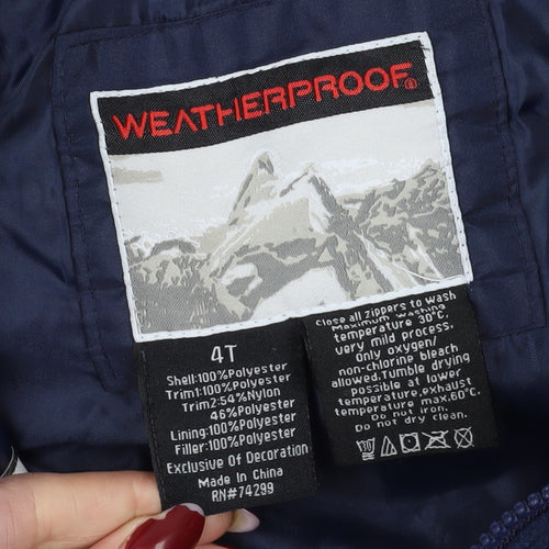 Weatherproof Unisex Kids Blue Ski Trousers Snowsuit Size 4