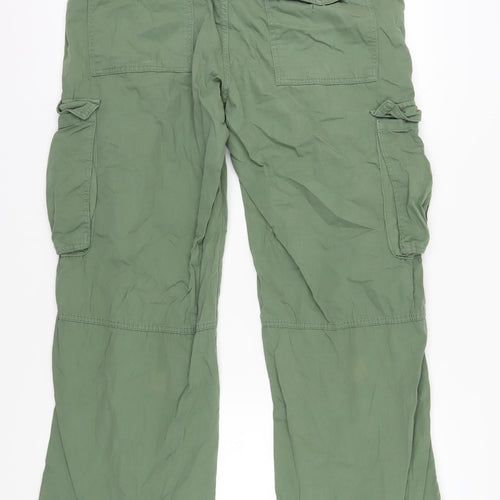 Bershka Women's Green Cargo Trousers Size 16