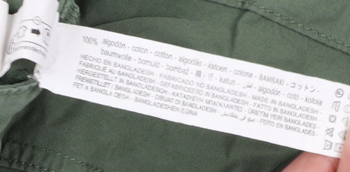 Bershka Women's Green Cargo Trousers Size 16