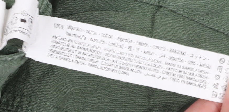 Bershka Women's Green Cargo Trousers Size 16