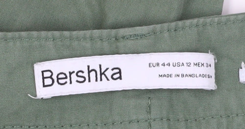 Bershka Women's Green Cargo Trousers Size 16