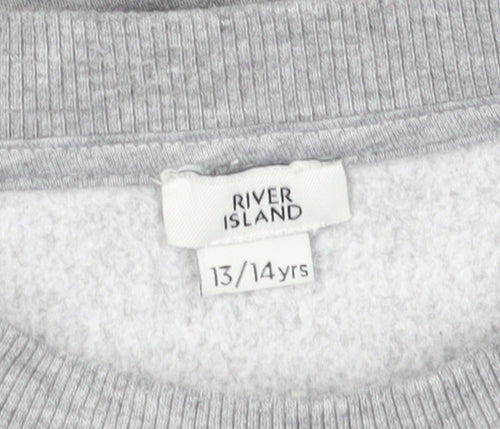 River Island Girls Grey Pullover Sweatshirt 13-14 Years