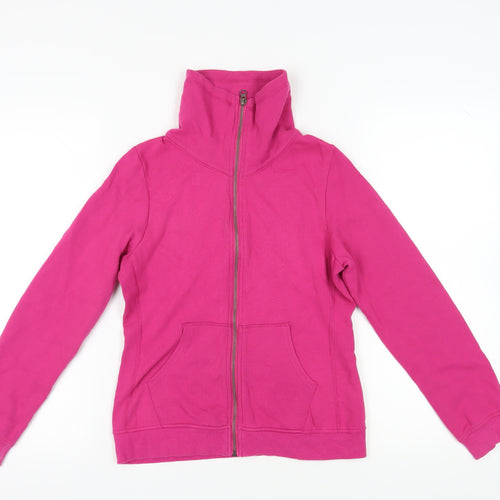 H&M Girls Pink Full Zip Sweatshirt 13-14 Years Casual