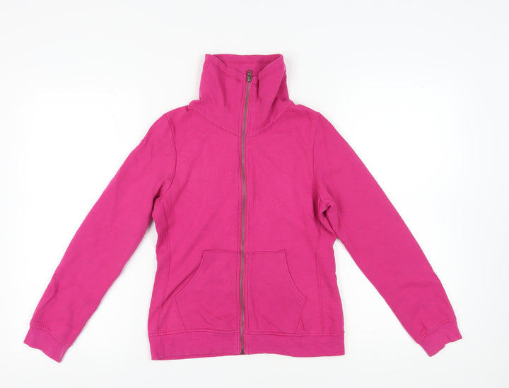 H&M Girls Pink Full Zip Sweatshirt 13-14 Years Casual