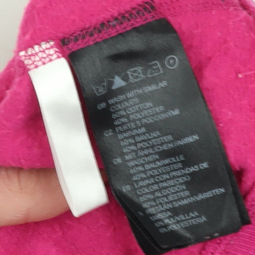 H&M Girls Pink Full Zip Sweatshirt 13-14 Years Casual