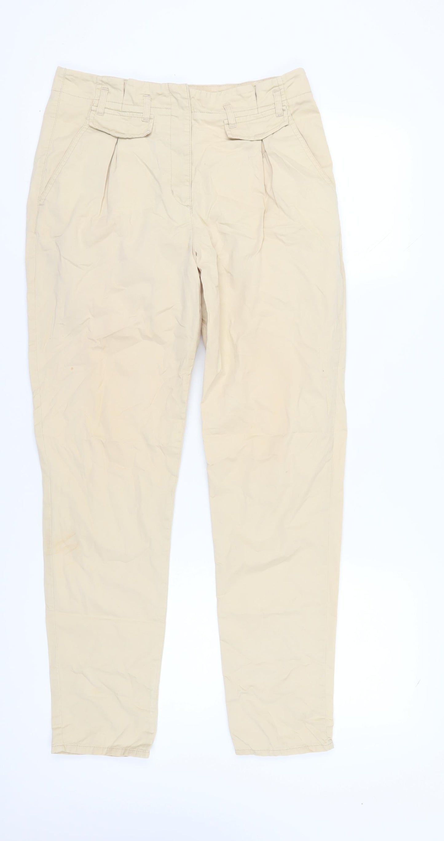 Topshop Women's Beige Chino Trousers Size 12