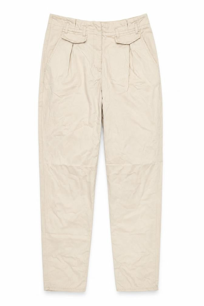 Front view of Topshop Women's Beige Chino Trousers, size 12