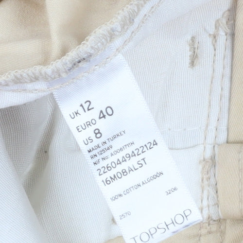 Topshop Women's Beige Chino Trousers Size 12