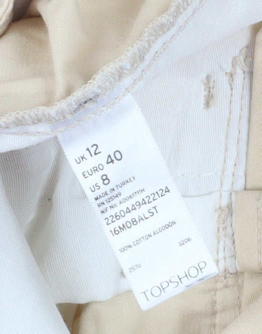 Topshop Women's Beige Chino Trousers Size 12