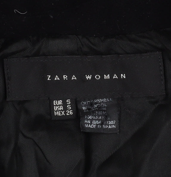 Zara Women's Black Wool Overcoat Size 6