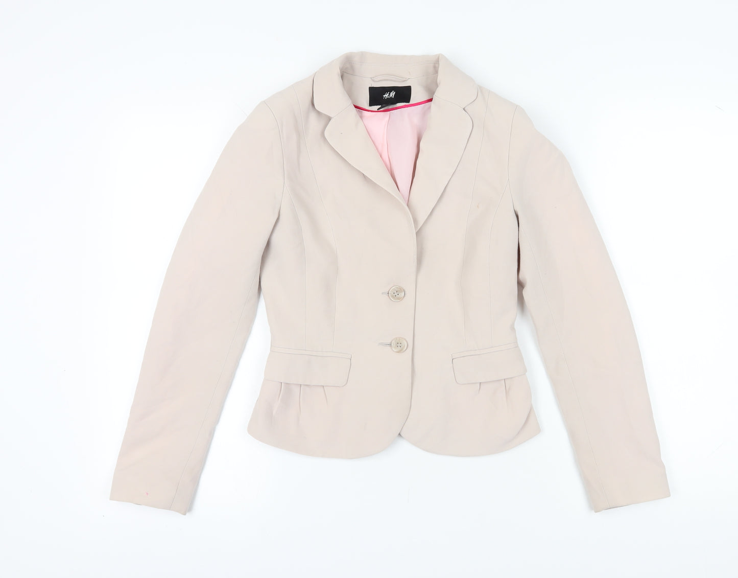 H&M Women's Beige Blazer Jacket Size 6 Business Casual