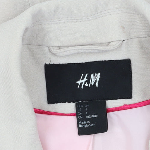 H&M Women's Beige Blazer Jacket Size 6 Business Casual