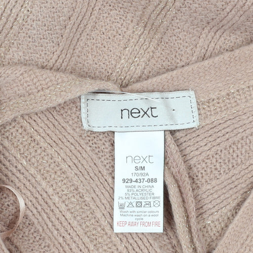 Next Women's Beige Poncho S/M Metallic Knit