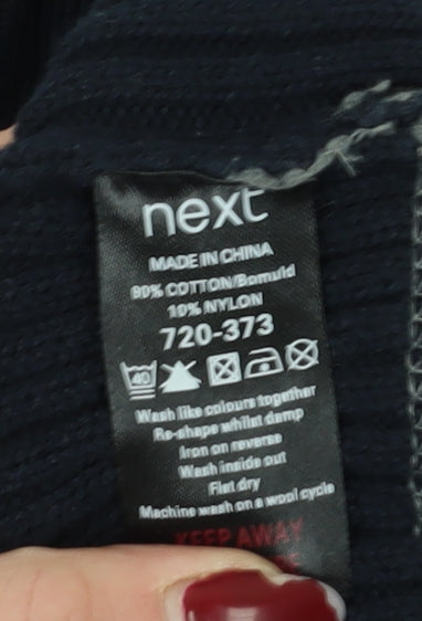 Next Men's Black Pullover Jumper, L, High Neck, Cotton