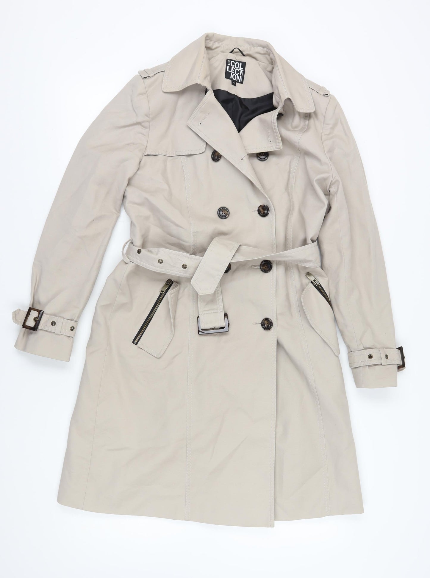 Debenhams Women's Beige Trench Coat Size 14 Classic