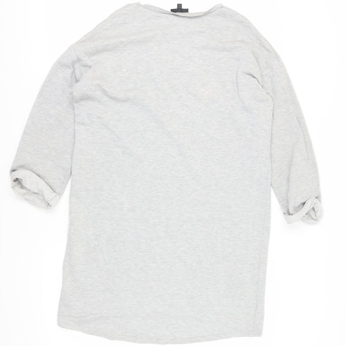Topshop Women's Grey T-Shirt Dress Size 12