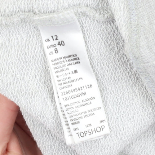 Topshop Women's Grey T-Shirt Dress Size 12