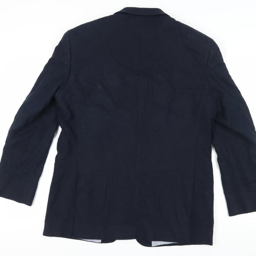Marks and Spencer Men's Blue Linen Blazer - Size 42R