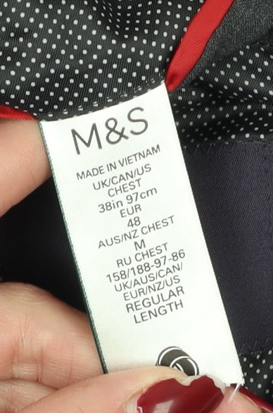 Marks and Spencer Men's Grey Suit Jacket 38R