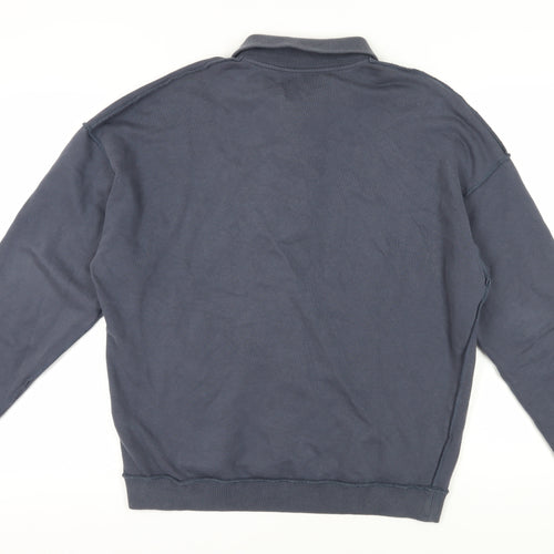 Topman Men's Blue Henley Sweatshirt Size S