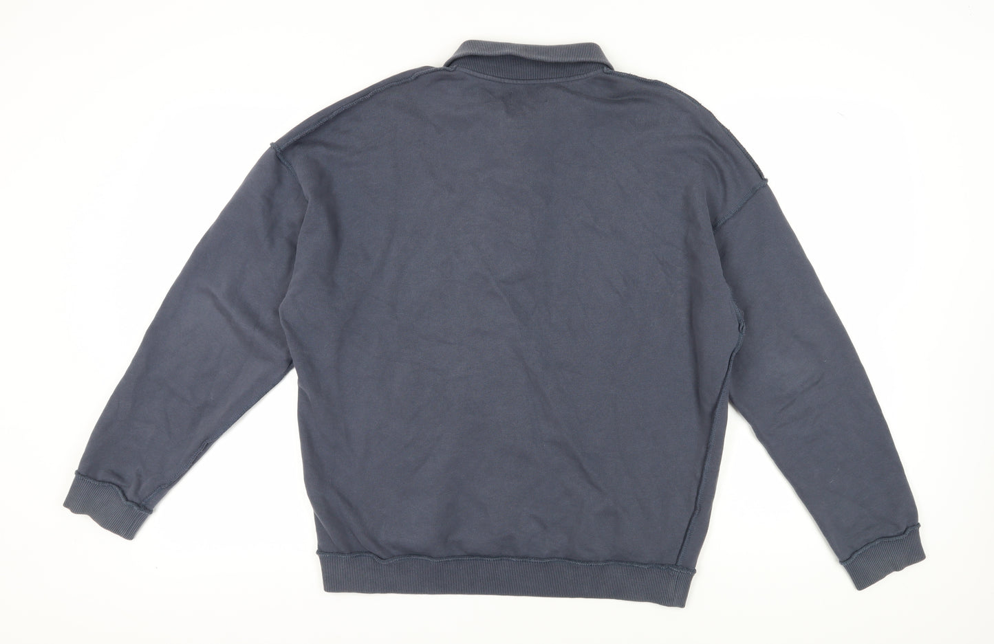 Topman Men's Blue Henley Sweatshirt Size S